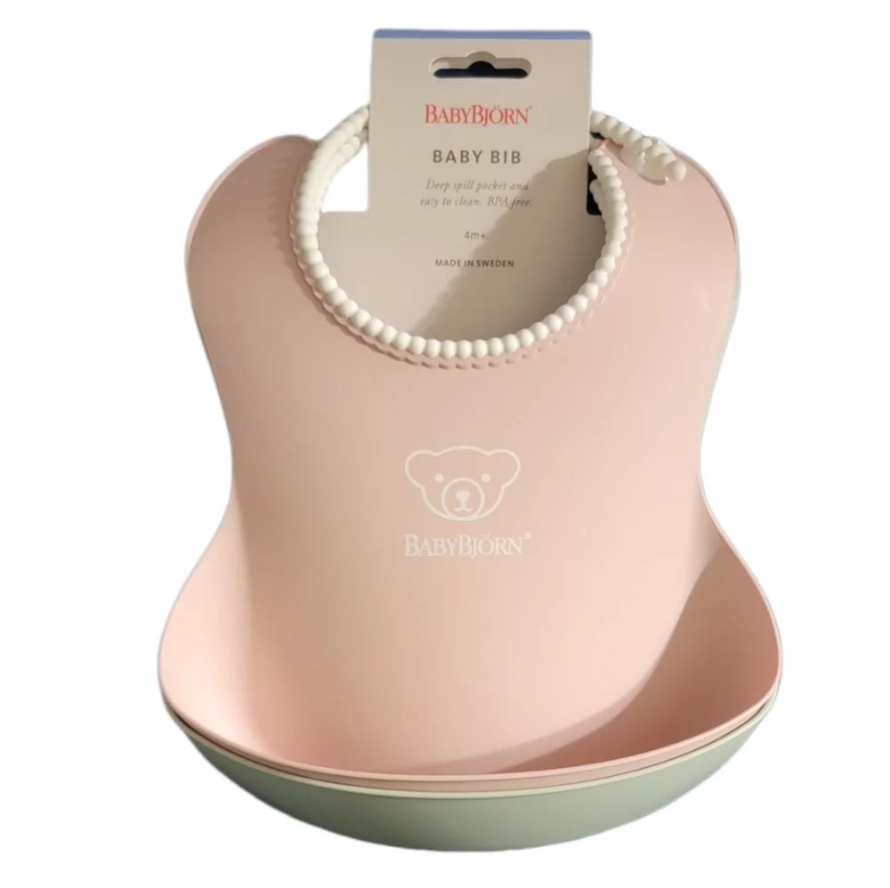 Baby Bjorn Baby Bib Powder Green/ Powder Pink 2pk